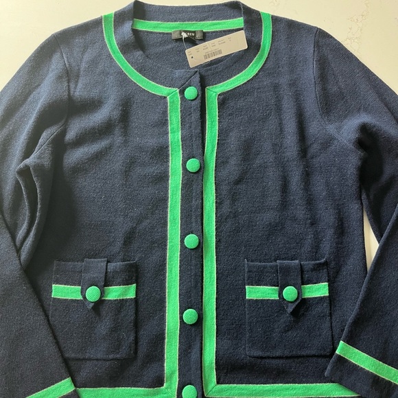NWT J Crew Tipped Sweater Jacket size S - Picture 3 of 4